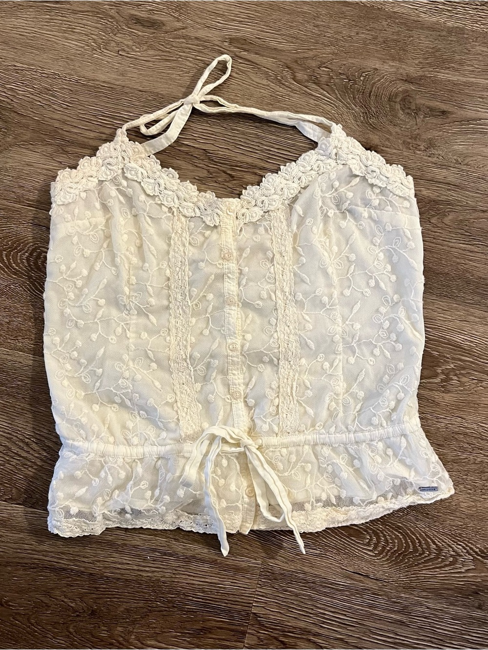 Hollister Cream Lace Halter Tank Top - Women’s Medium